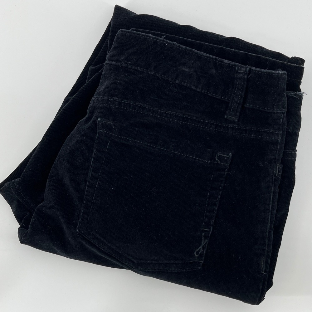 Jones New York Jeans Lexington Straight Pants, Womens 14, Black, Corduroy Velvet
